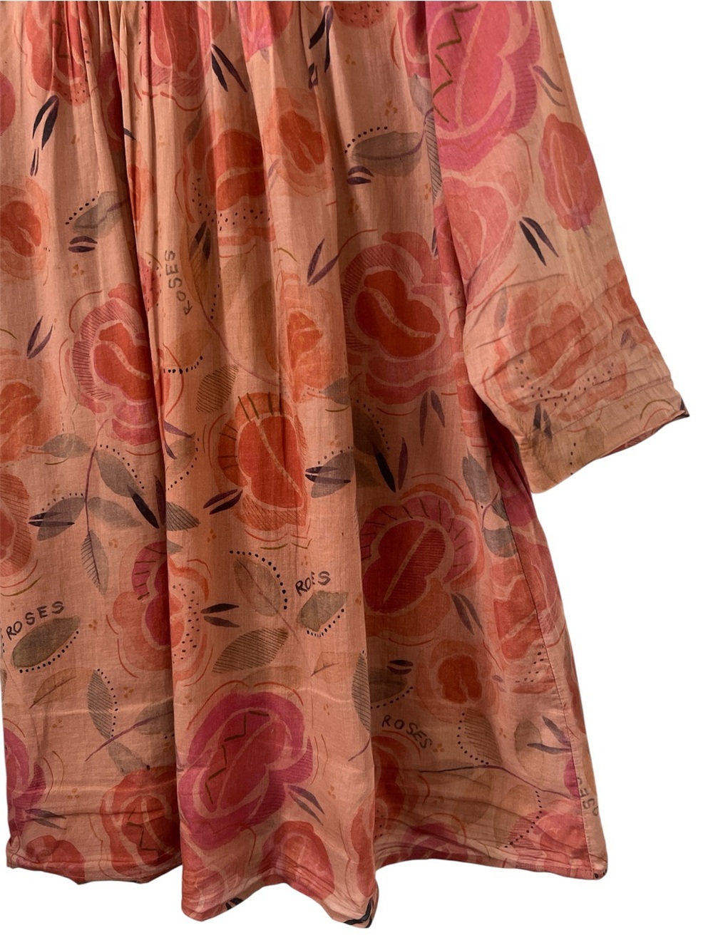 Gundrum Sjoden Floral Button-Front Tunic Dress in Dusty Rose - Picture 9 of 10